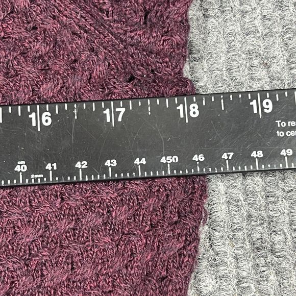 American Eagle Outfitters Sweater Women Medium Red Burgundy Open Knit Zip Casual - Picture 11 of 15